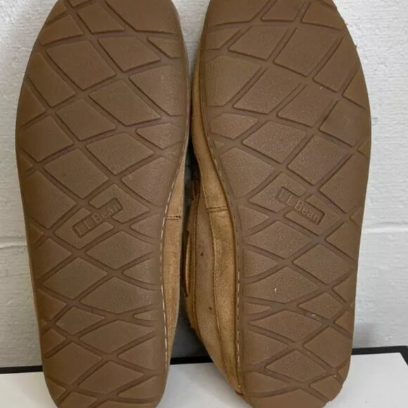 L.L. Bean Wicked Good Moccasins Brown Suede Shearling Slip On Men's Size 10 US - Picture 10 of 10